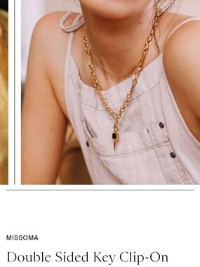 Missoma Gold Double-Sided Key Clip-On Necklace